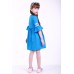 Embroidered dress for girl "Child's Dream" Turquoise